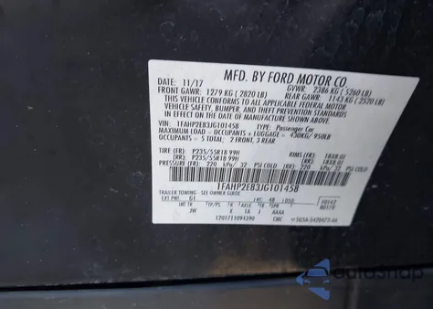 2018 Ford Taurus Sel z USA, uszkodzony, nr VIN 1FAHP2E83JG101458